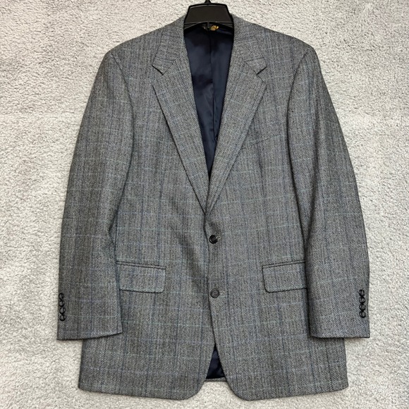 Brooks Brothers Sport Coat Mens 42R Herringbone Blazer Made in USA Wool Formal - Picture 1 of 14